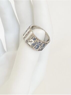 DIOR Trotter No 2 Ring Oblique Band Vintage Circa 2000s